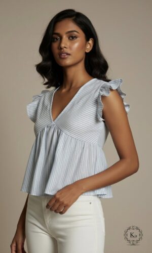 Chic Ruffle Sleeve Blouse