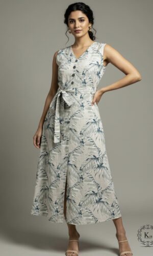 Printed Linen Serenity Dress