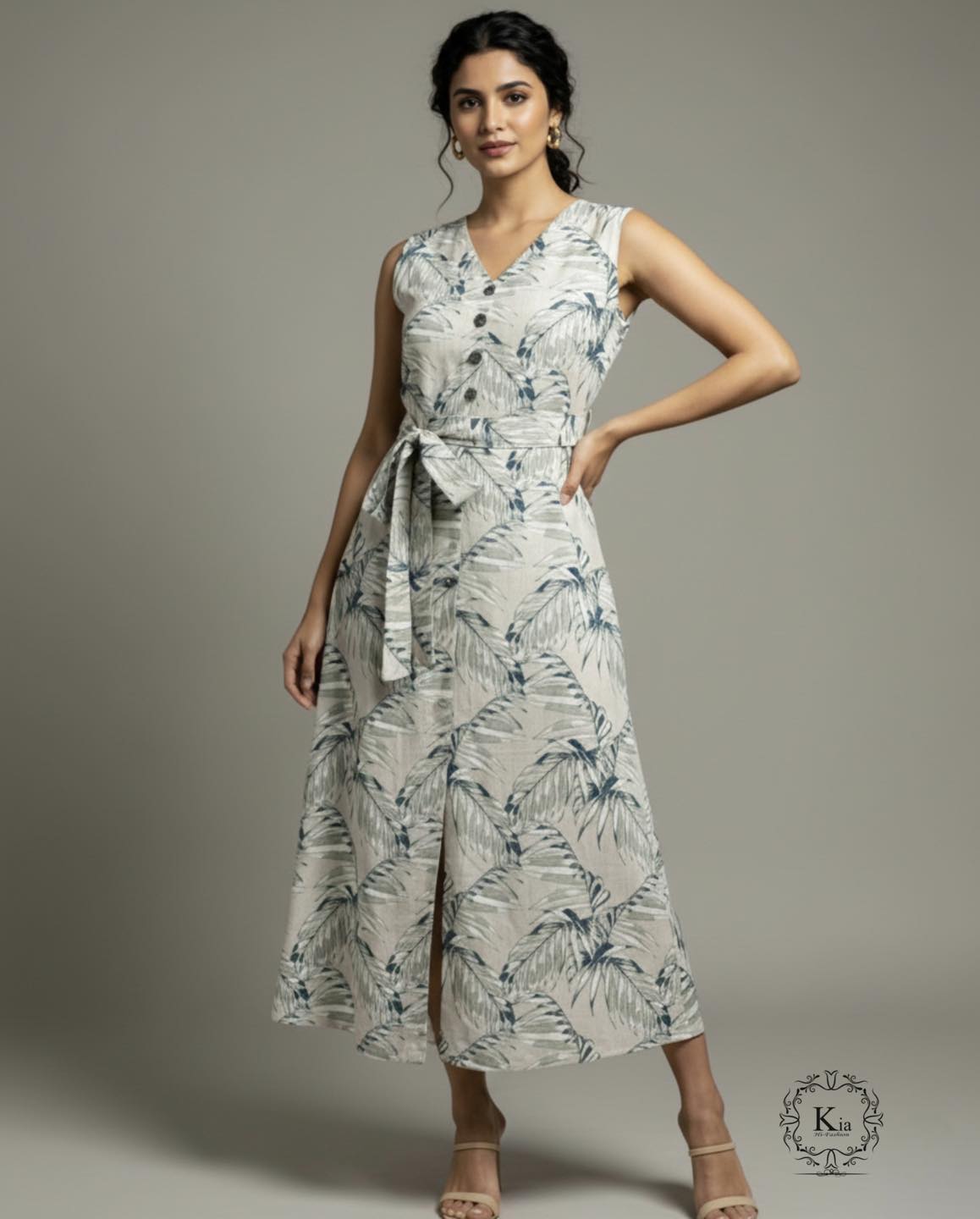 Printed Linen Serenity Dress